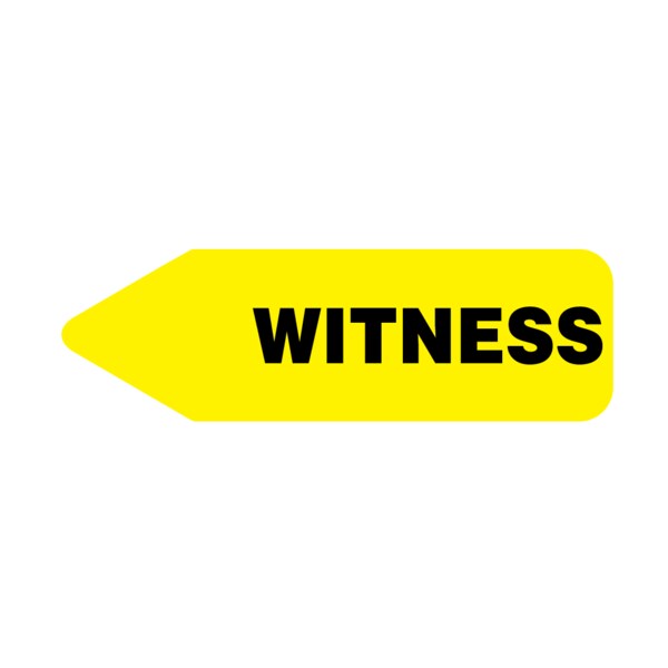 Labeling Flag - Imprinted - Witness - Yellow - 9/16" x 2"